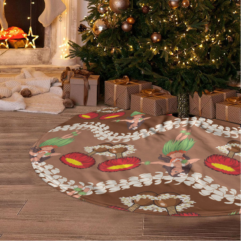 Uliuli Hawaii Makahiki Tree Skirt Hawaiian Puakenikeni Lei Hula Girl Brown Version LT14 - Polynesian Pride