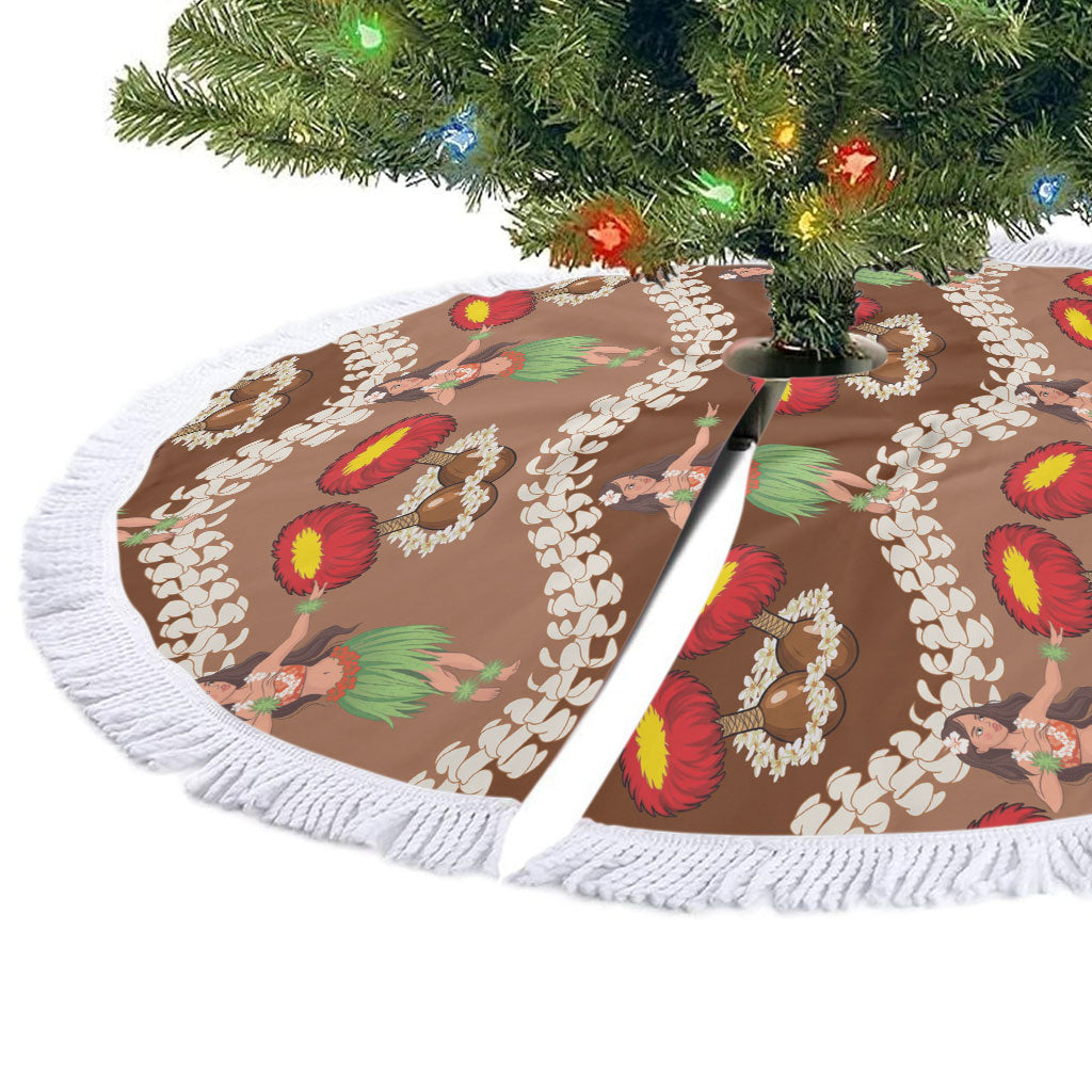 Uliuli Hawaii Makahiki Tree Skirt Hawaiian Puakenikeni Lei Hula Girl Brown Version LT14 - Polynesian Pride