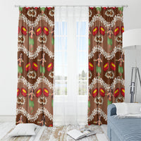 Uliuli Hawaii Makahiki Window Curtain Hawaiian Puakenikeni Lei Hula Girl Brown Version LT14 - Polynesian Pride