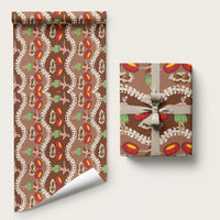 Uliuli Hawaii Makahiki Wrapping Paper Hawaiian Puakenikeni Lei Hula Girl Brown Version LT14 58" × 23" Brown - Polynesian Pride