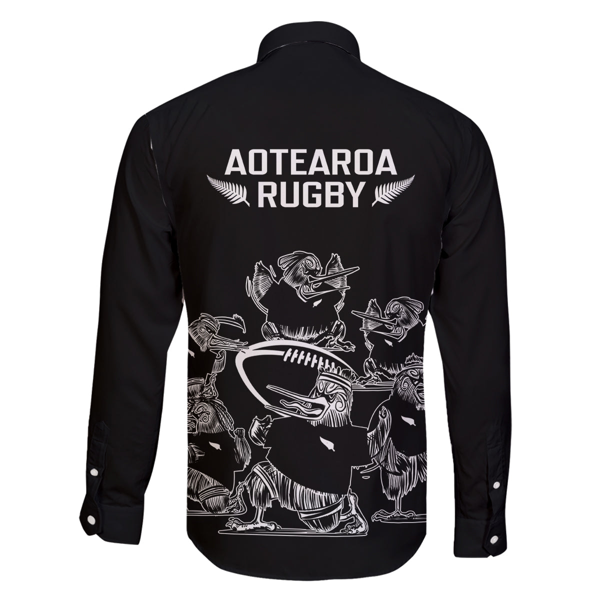 New Zealand Silver Fern Rugby Family Matching Long Sleeve Bodycon Dress and Hawaiian Shirt Haka Aotearoa Kiwi Dance LT14 - Polynesian Pride
