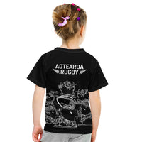 New Zealand Silver Fern Rugby Kid T Shirt Haka Aotearoa Kiwi Dance LT14 - Polynesian Pride