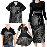 Custom New Zealand Silver Fern Rugby Family Matching Long Sleeve Bodycon Dress and Hawaiian Shirt All Black Go Champions 2023 With Trophy Proud LT14 - Polynesian Pride