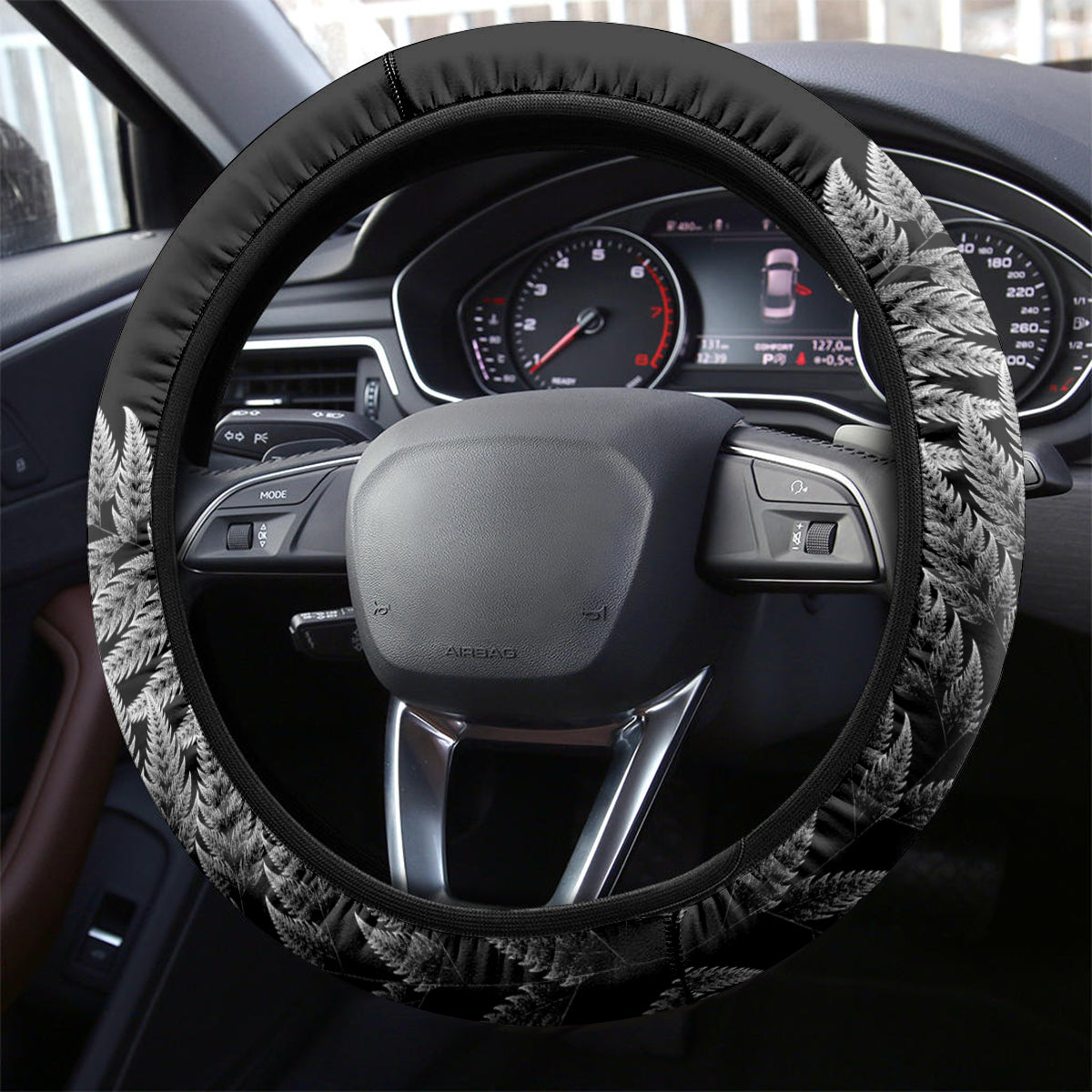 New Zealand Silver Fern Rugby Steering Wheel Cover All Black Go Champions 2023 With Trophy Proud LT14 - Polynesian Pride