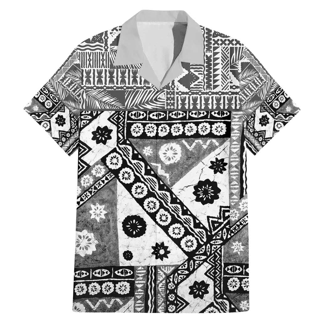 Black Bula Fiji Family Matching Mermaid Dress and Hawaiian Shirt Unique Masi Tapa Pattern LT14 Dad's Shirt - Short Sleeve Black - Polynesian Pride