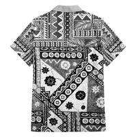 Black Bula Fiji Family Matching Off The Shoulder Long Sleeve Dress and Hawaiian Shirt Unique Masi Tapa Pattern LT14 - Polynesian Pride