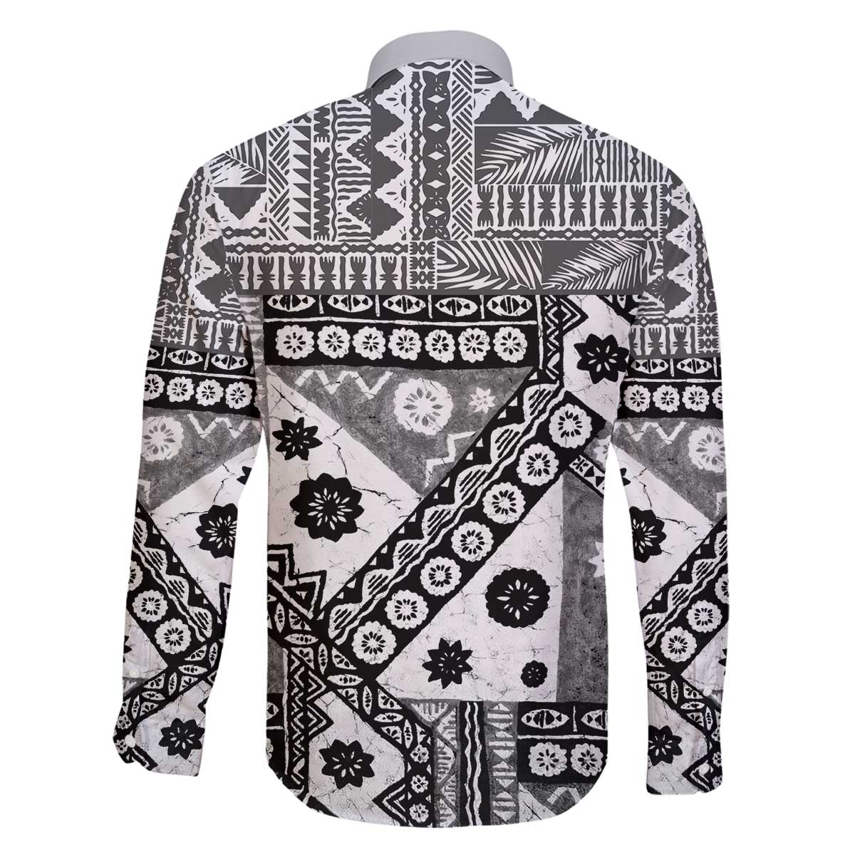 Black Bula Fiji Family Matching Off The Shoulder Long Sleeve Dress and Hawaiian Shirt Unique Masi Tapa Pattern LT14 - Polynesian Pride