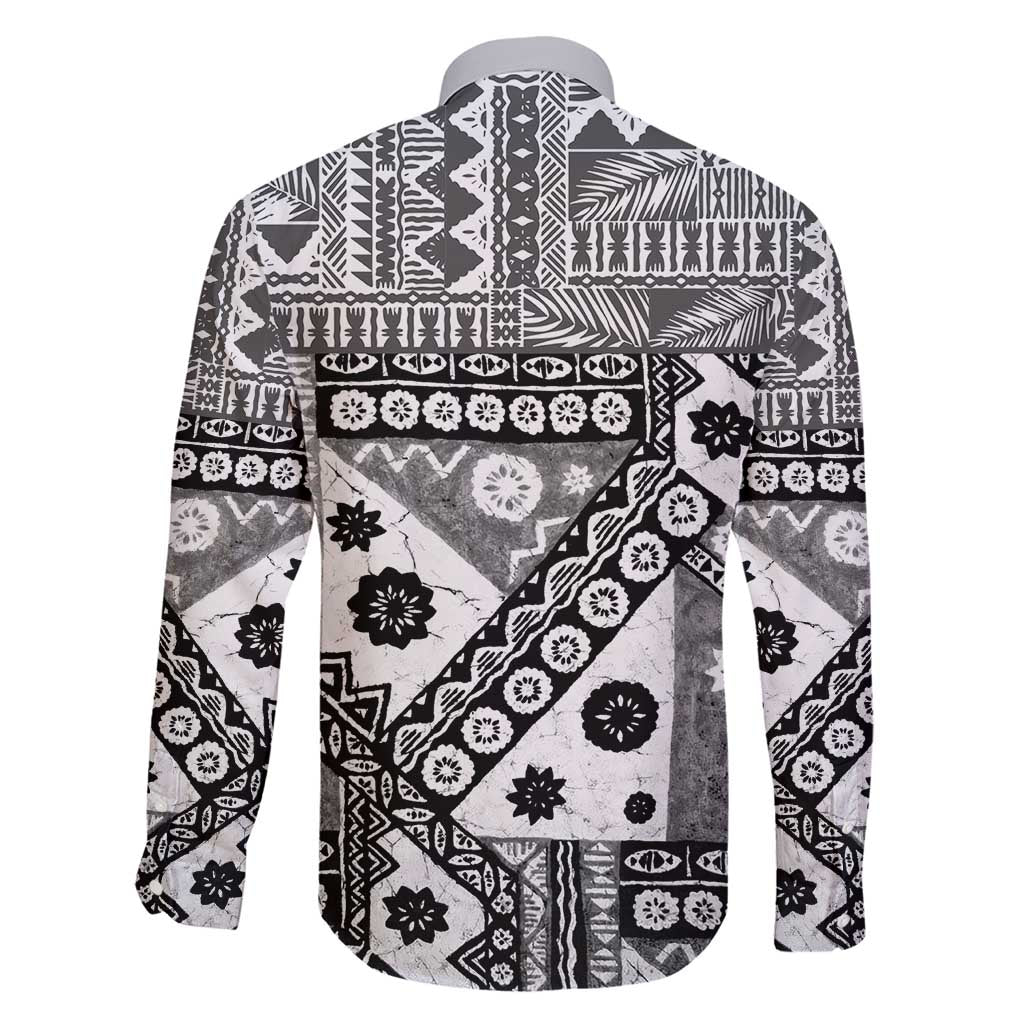 Black Bula Fiji Family Matching Short Sleeve Bodycon Dress and Hawaiian Shirt Unique Masi Tapa Pattern LT14 - Polynesian Pride