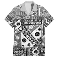 Black Bula Fiji Family Matching Tank Maxi Dress and Hawaiian Shirt Unique Masi Tapa Pattern LT14 Dad's Shirt - Short Sleeve Black - Polynesian Pride
