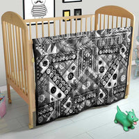 Black Bula Fiji Quilt Unique Masi Tapa Pattern