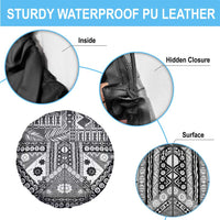 Black Bula Fiji Spare Tire Cover Unique Masi Tapa Pattern