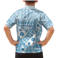 Blue Bula Fiji Family Matching Mermaid Dress and Hawaiian Shirt Unique Masi Tapa Pattern LT14 - Polynesian Pride