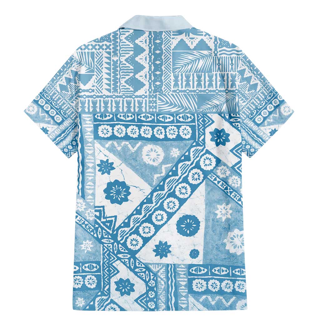 Blue Bula Fiji Family Matching Mermaid Dress and Hawaiian Shirt Unique Masi Tapa Pattern LT14 - Polynesian Pride