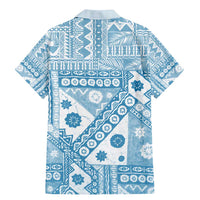 Blue Bula Fiji Family Matching Mermaid Dress and Hawaiian Shirt Unique Masi Tapa Pattern LT14 - Polynesian Pride
