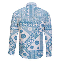 Blue Bula Fiji Family Matching Summer Maxi Dress and Hawaiian Shirt Unique Masi Tapa Pattern LT14 - Polynesian Pride