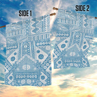 Blue Bula Fiji Garden Flag Unique Masi Tapa Pattern