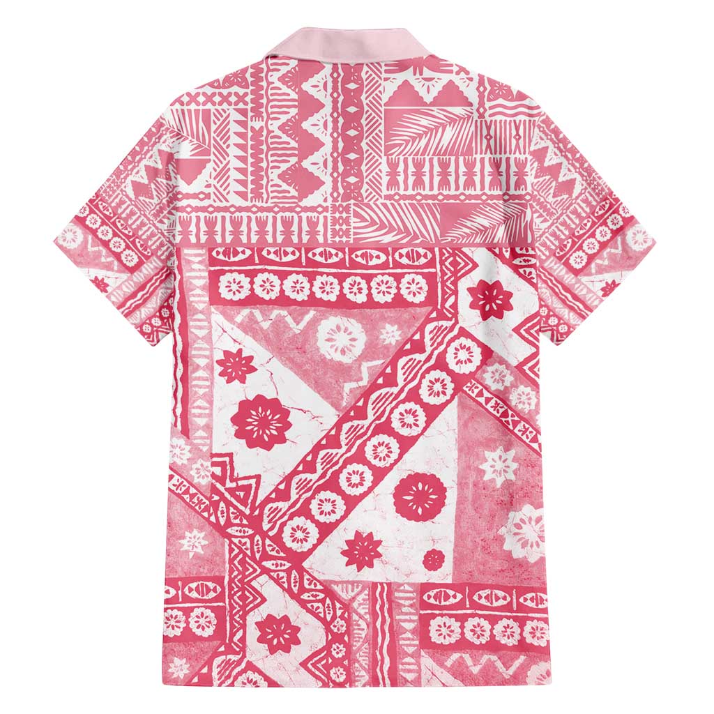 Pink Bula Fiji Family Matching Long Sleeve Bodycon Dress and Hawaiian Shirt Unique Masi Tapa Pattern LT14 - Polynesian Pride