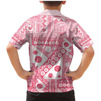 Pink Bula Fiji Family Matching Mermaid Dress and Hawaiian Shirt Unique Masi Tapa Pattern LT14 - Polynesian Pride