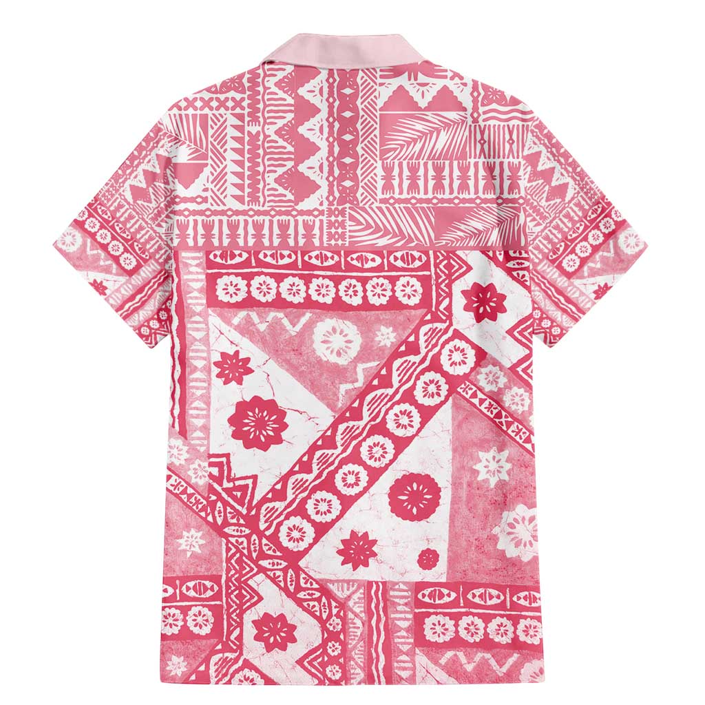 Pink Bula Fiji Family Matching Mermaid Dress and Hawaiian Shirt Unique Masi Tapa Pattern LT14 - Polynesian Pride