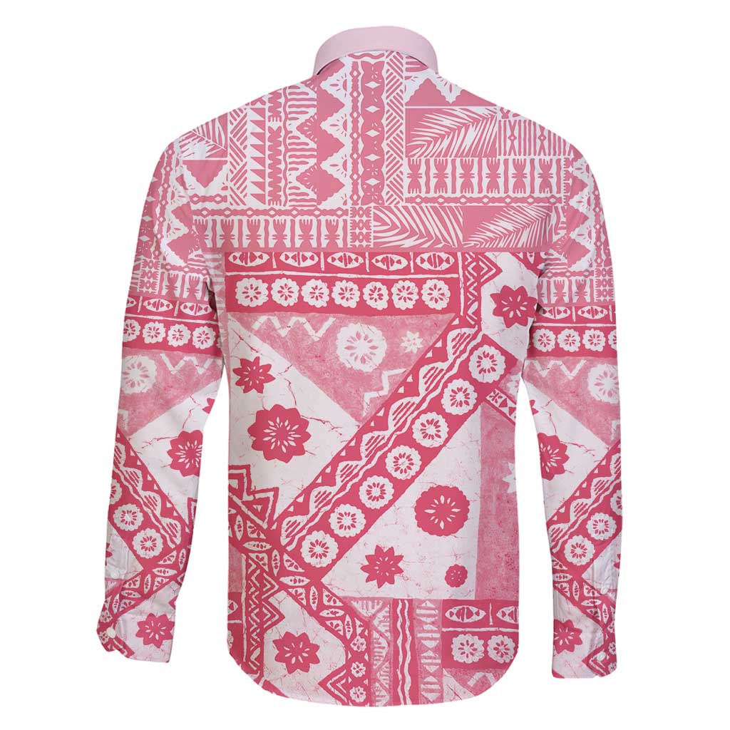 Pink Bula Fiji Family Matching Mermaid Dress and Hawaiian Shirt Unique Masi Tapa Pattern LT14 - Polynesian Pride
