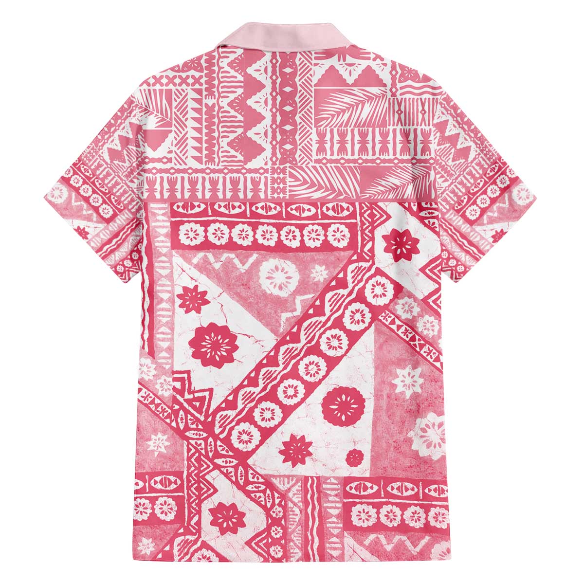 Pink Bula Fiji Family Matching Off The Shoulder Long Sleeve Dress and Hawaiian Shirt Unique Masi Tapa Pattern LT14 - Polynesian Pride