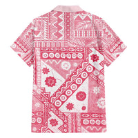 Pink Bula Fiji Family Matching Summer Maxi Dress and Hawaiian Shirt Unique Masi Tapa Pattern LT14 - Polynesian Pride
