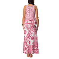 Pink Bula Fiji Family Matching Tank Maxi Dress and Hawaiian Shirt Unique Masi Tapa Pattern LT14 - Polynesian Pride