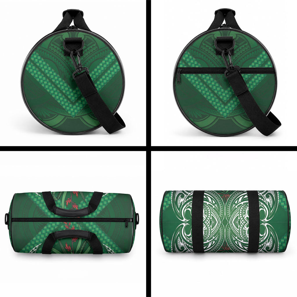 Rongoa Maori New Zealand Harakeke Duffle Bag NZ Weaving Pattern Green LT14 - Polynesian Pride