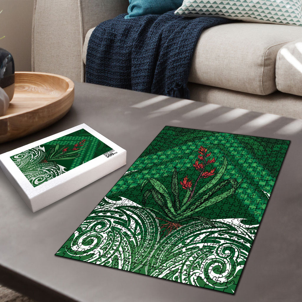 Rongoa Maori New Zealand Harakeke Puzzle NZ Weaving Pattern Green LT14 - Polynesian Pride