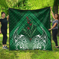 Rongoa Maori New Zealand Harakeke Quilt NZ Weaving Pattern Green LT14 - Polynesian Pride