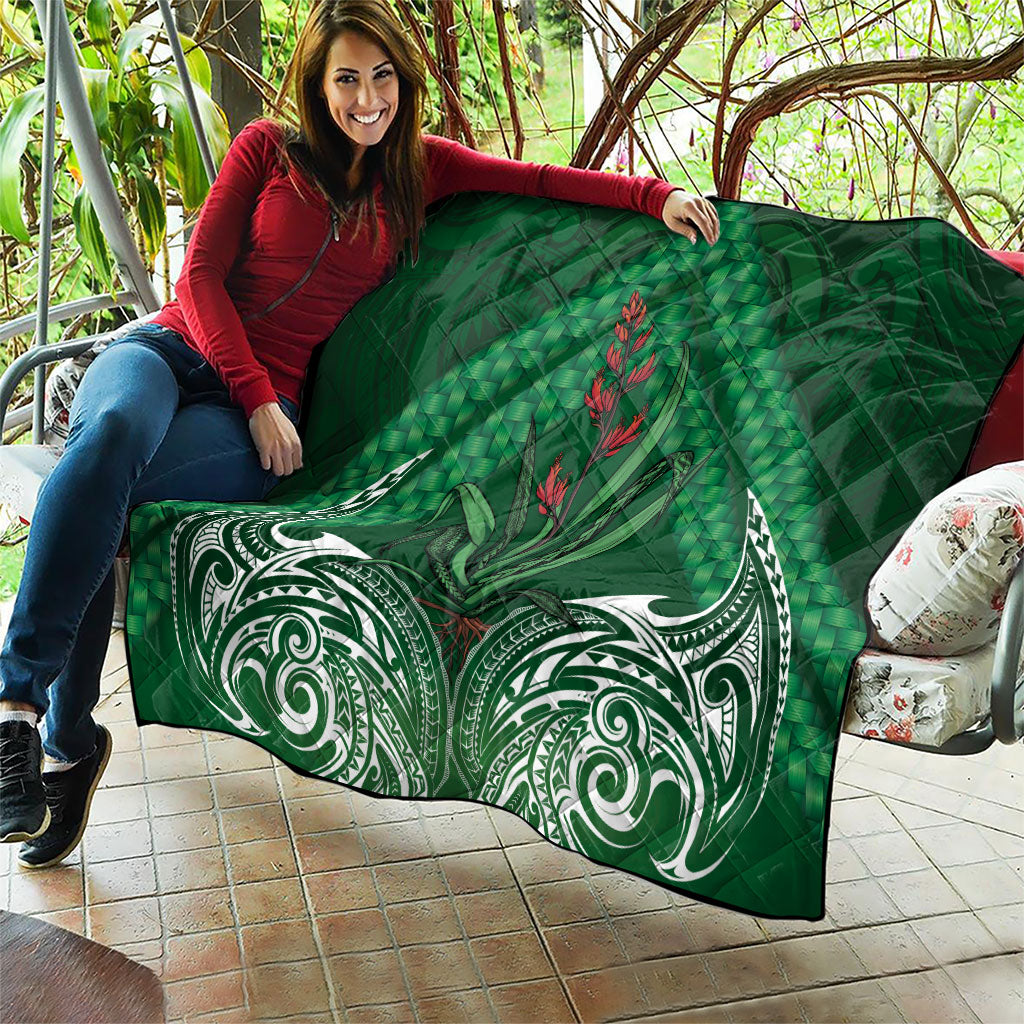 Rongoa Maori New Zealand Harakeke Quilt NZ Weaving Pattern Green LT14 - Polynesian Pride