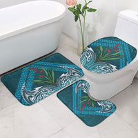 Rongoa Maori New Zealand Harakeke Bathroom Set NZ Weaving Pattern Dark Teal LT14 - Polynesian Pride