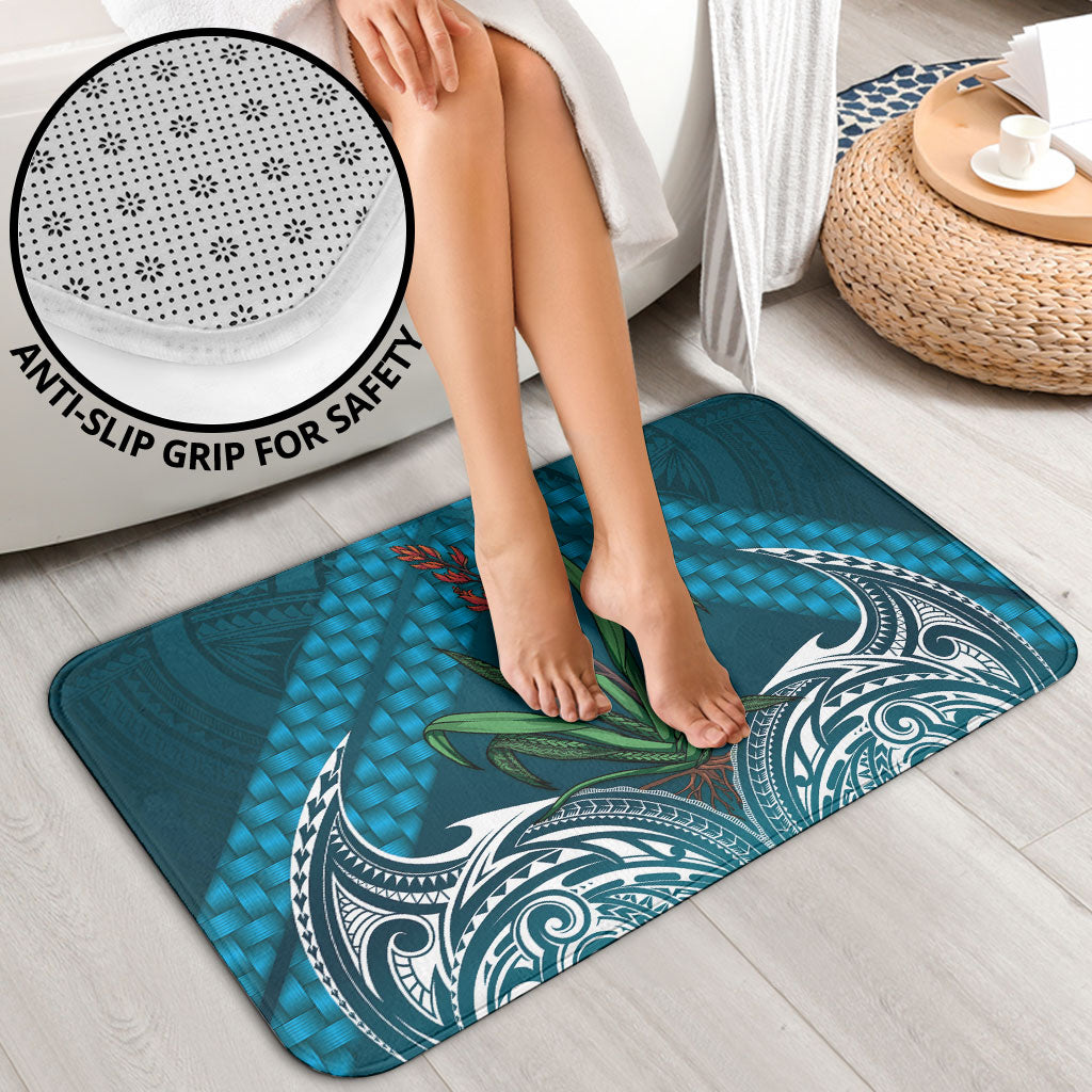 Rongoa Maori New Zealand Harakeke Bathroom Set NZ Weaving Pattern Dark Teal LT14 - Polynesian Pride