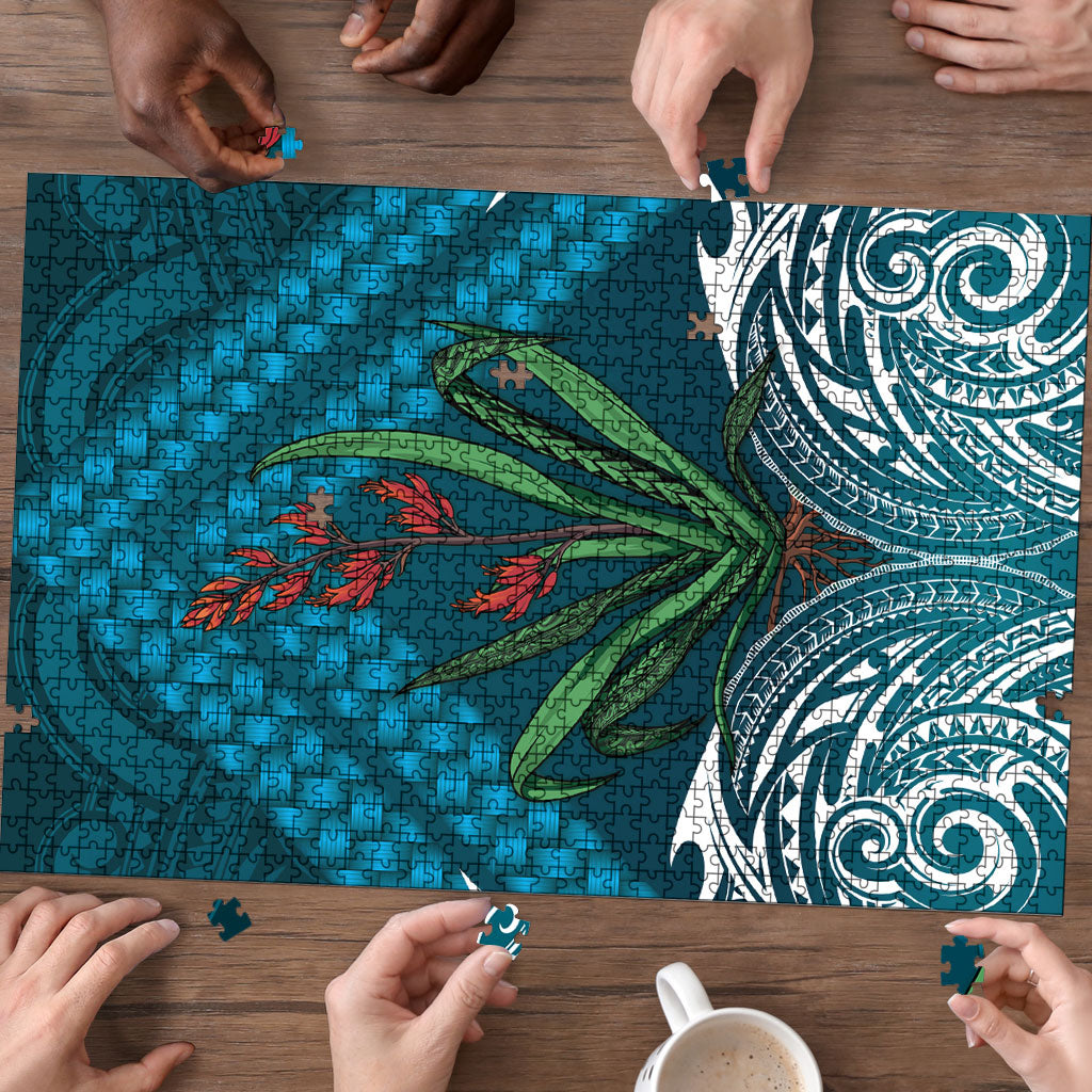 Rongoa Maori New Zealand Harakeke Puzzle NZ Weaving Pattern Dark Teal LT14 - Polynesian Pride