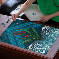 Rongoa Maori New Zealand Harakeke Puzzle NZ Weaving Pattern Dark Teal LT14 - Polynesian Pride