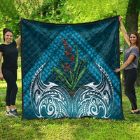 Rongoa Maori New Zealand Harakeke Quilt NZ Weaving Pattern Dark Teal LT14 - Polynesian Pride