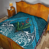 Rongoa Maori New Zealand Harakeke Quilt NZ Weaving Pattern Dark Teal LT14 - Polynesian Pride