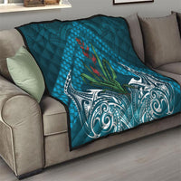 Rongoa Maori New Zealand Harakeke Quilt NZ Weaving Pattern Dark Teal LT14 - Polynesian Pride