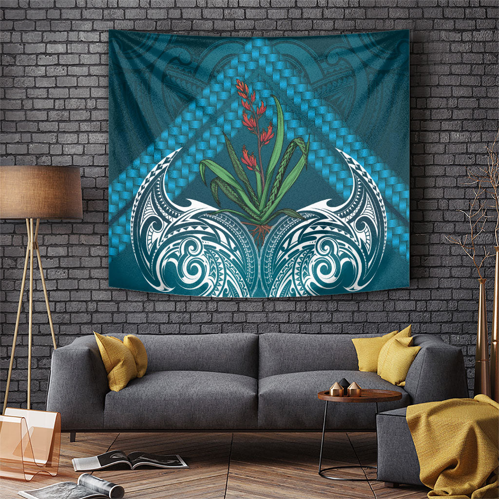 Rongoa Maori New Zealand Harakeke Tapestry NZ Weaving Pattern Dark Teal LT14 Dark Teal - Polynesian Pride