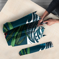 Rongoa Maori New Zealand Harakeke Umbrella NZ Weaving Pattern Dark Teal LT14 - Polynesian Pride