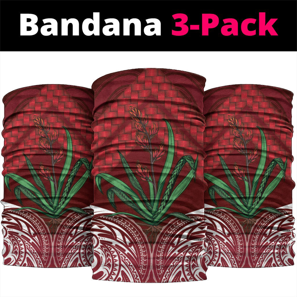 Rongoa Maori New Zealand Harakeke Neck Gaiter NZ Weaving Pattern Red LT14 package One Size: 25*50cm Red - Polynesian Pride