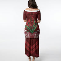 Rongoa Maori New Zealand Harakeke Puletasi NZ Weaving Pattern Red LT14 - Polynesian Pride