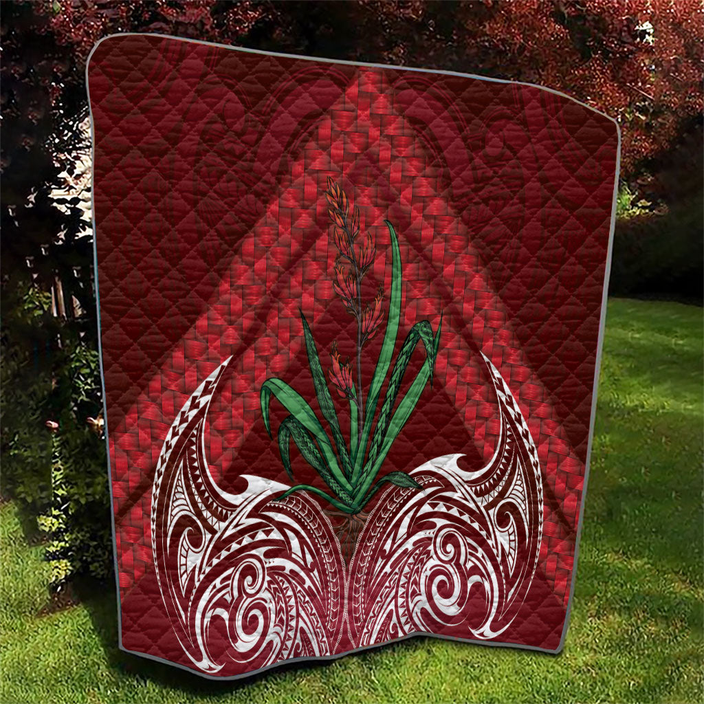 Rongoa Maori New Zealand Harakeke Quilt NZ Weaving Pattern Red LT14 - Polynesian Pride