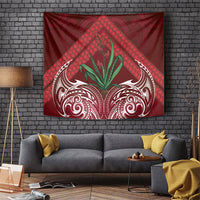 Rongoa Maori New Zealand Harakeke Tapestry NZ Weaving Pattern Red LT14 Red - Polynesian Pride