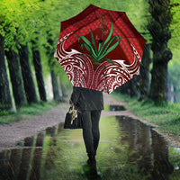 Rongoa Maori New Zealand Harakeke Umbrella NZ Weaving Pattern Red LT14 - Polynesian Pride