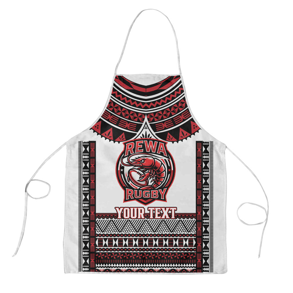 Fiji Rewa Rugby Custom Apron Go Champions Fijian Tapa Pattern LT14 White - Polynesian Pride