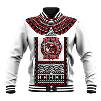 Fiji Rewa Rugby Custom Baseball Jacket Go Champions Fijian Tapa Pattern LT14 Unisex White - Polynesian Pride