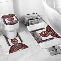 Fiji Rewa Rugby Custom Bathroom Set Go Champions Fijian Tapa Pattern LT14 Mat Set Only (3 pcs) One Size White - Polynesian Pride