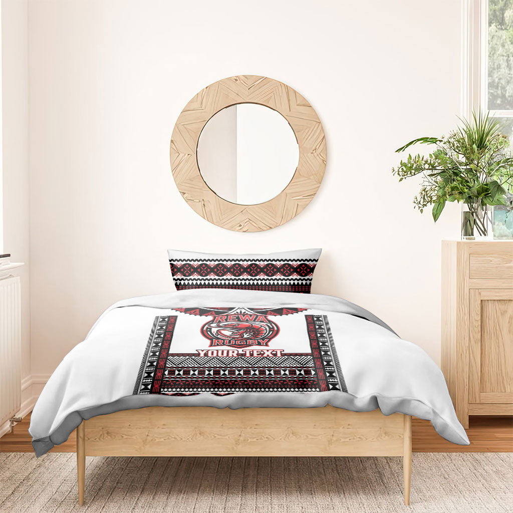 Fiji Rewa Rugby Custom Bedding Set Go Champions Fijian Tapa Pattern LT14 - Polynesian Pride