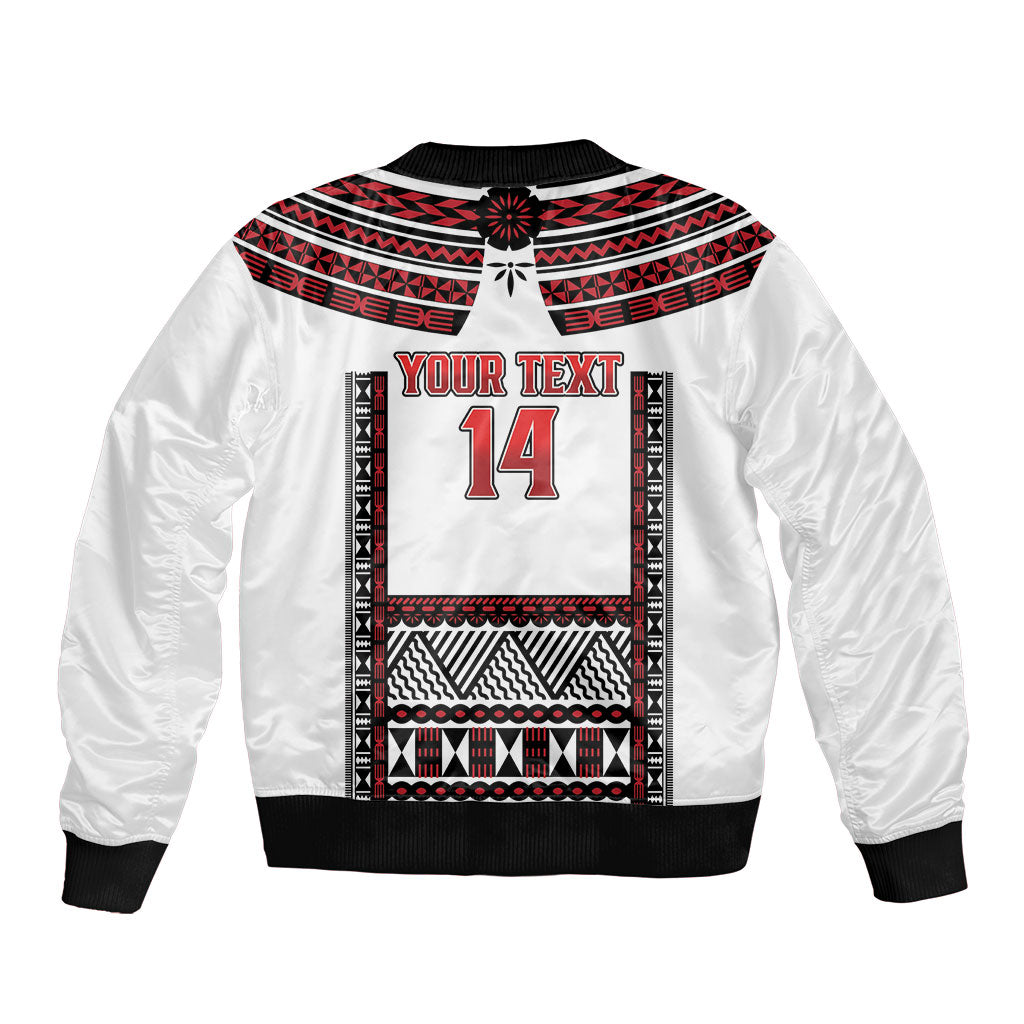 Fiji Rewa Rugby Custom Bomber Jacket Go Champions Fijian Tapa Pattern LT14 - Polynesian Pride
